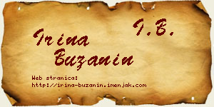 Irina Bužanin vizit kartica